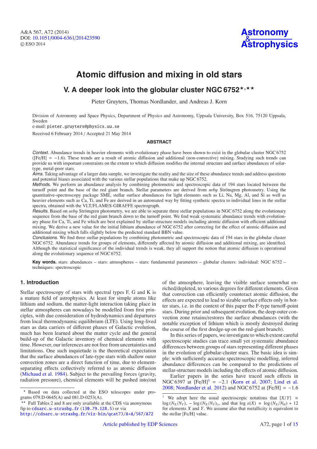 Atomic Diffusion and Mixing in Old Stars V