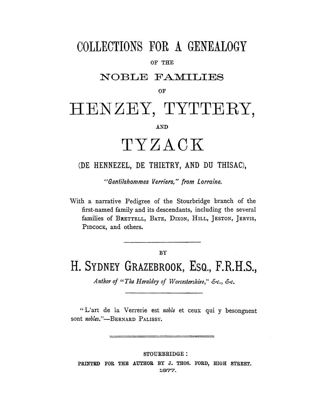 Tyzack (De Hennezel, De Thietry, and Du Thisac)