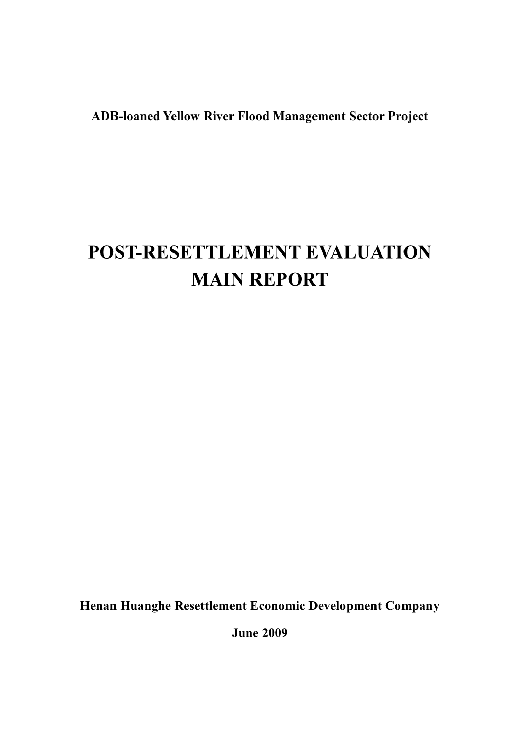 Post-Resettlement Evaluation Main Report