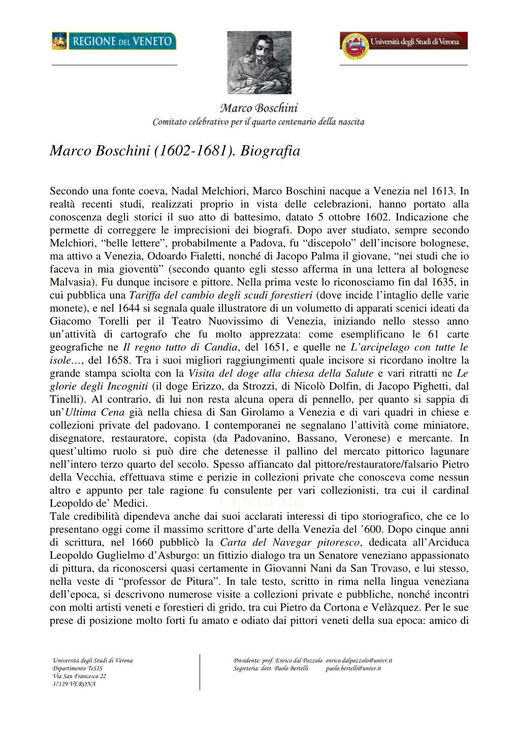 Marco Boschini (1602-1681). Biografia