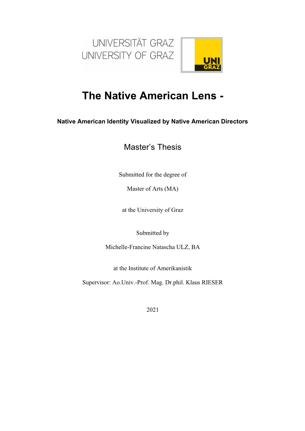The Native American Lens