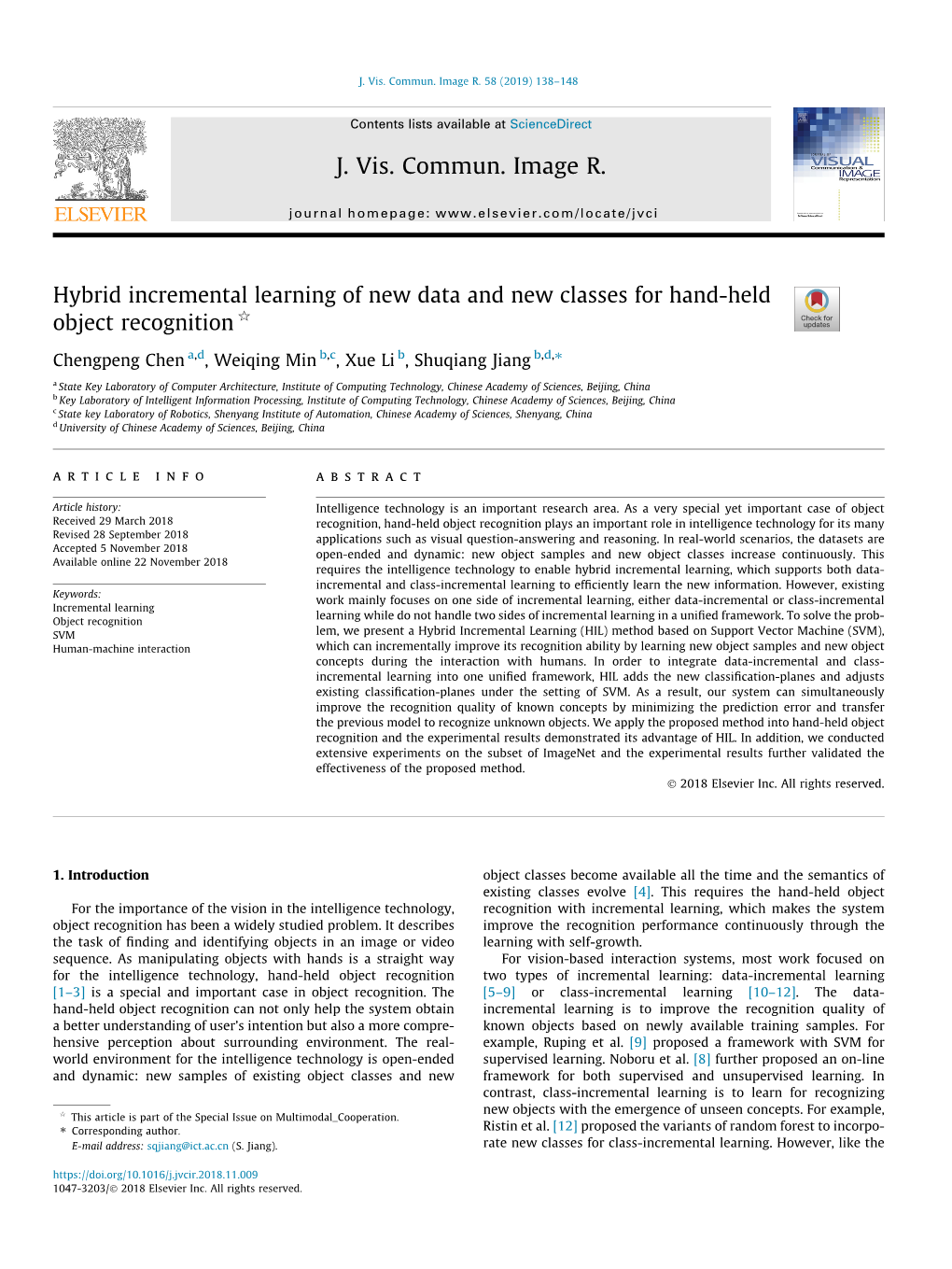 Hybrid Incremental Learning of New Data and New Classes for Hand-Held