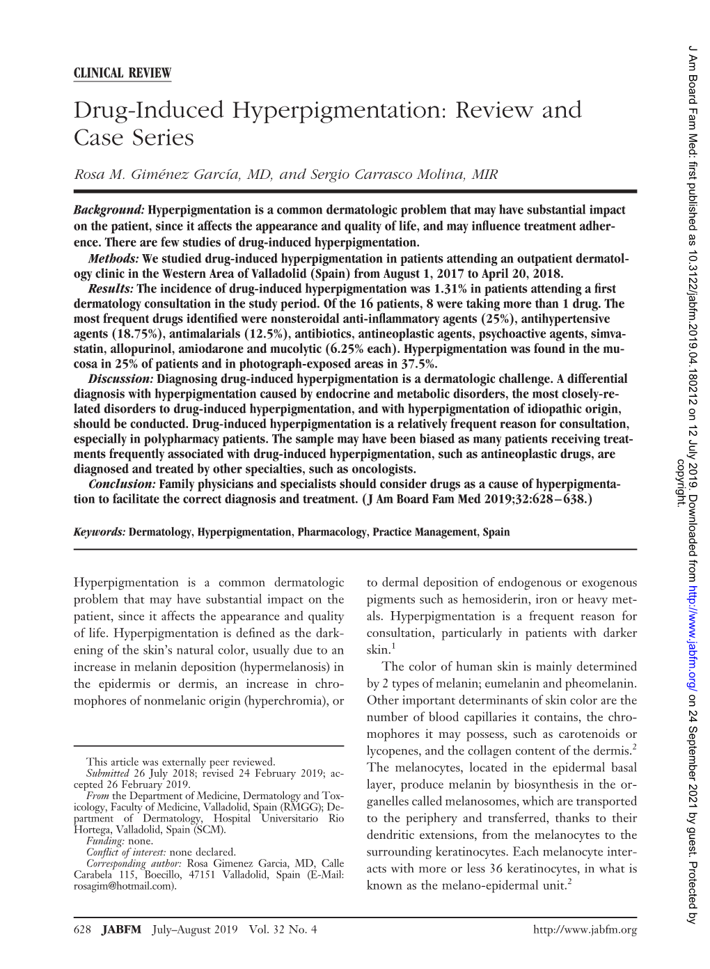 Drug-Induced Hyperpigmentation: Review and Case Series