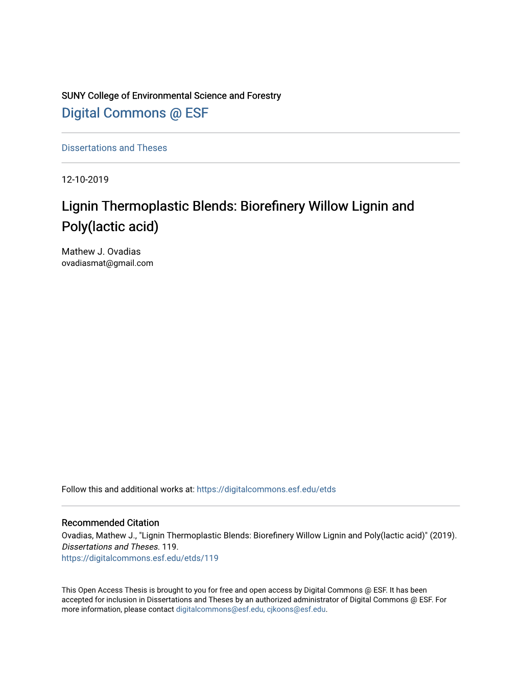 Biorefinery Willow Lignin and Poly(Lactic Acid)