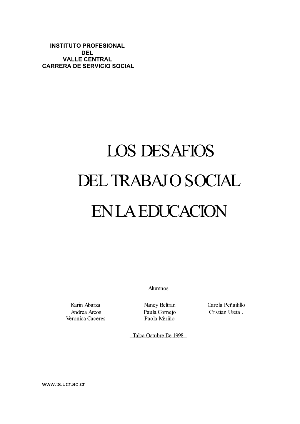 Los Desafios Del Trabajo Social En La Educacion