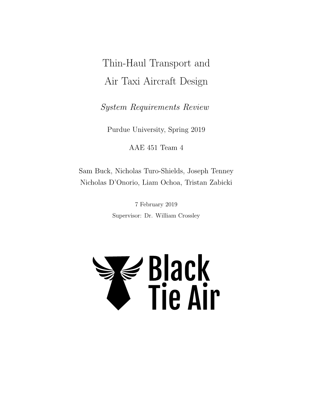 Thin-Haul Transport and Air Taxi Aircraft Design