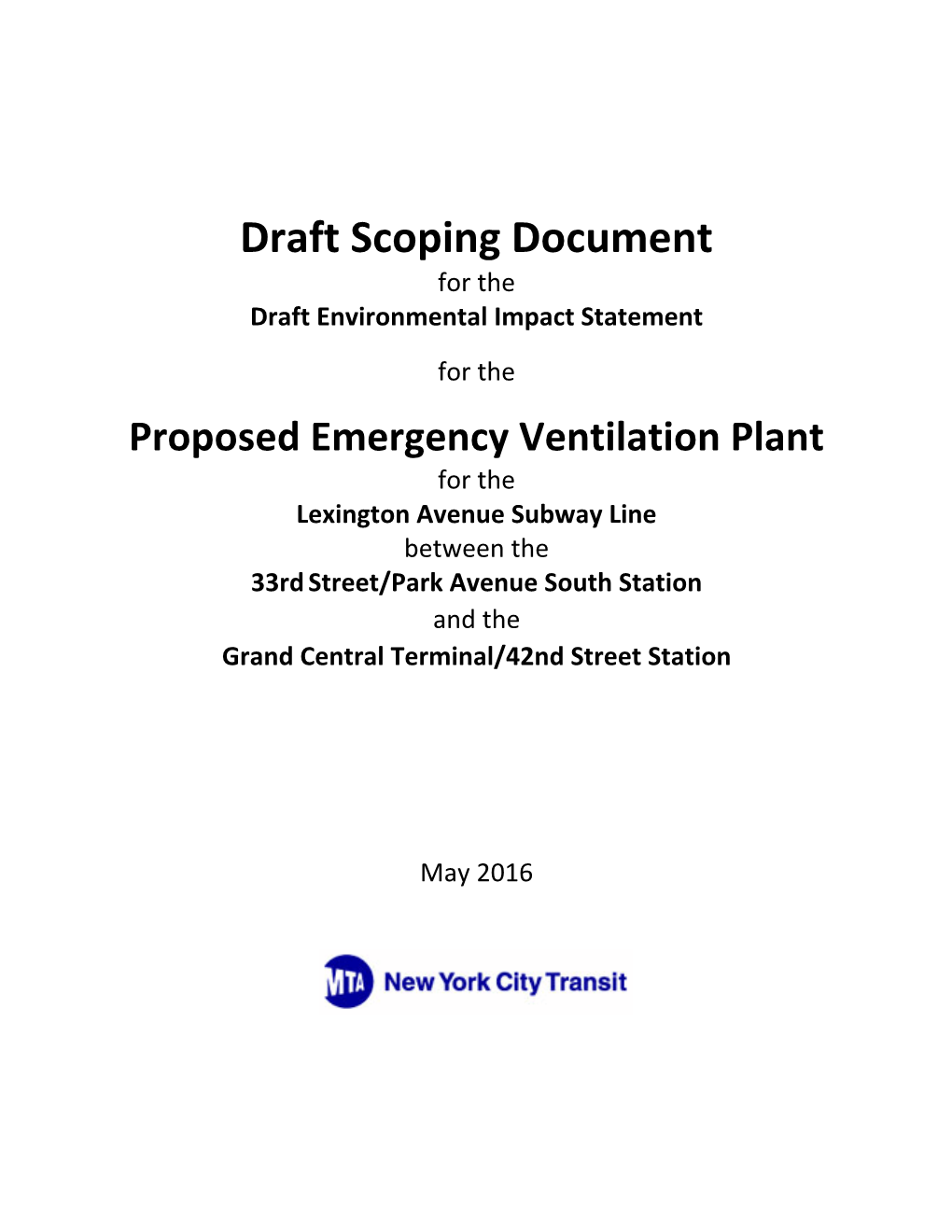 Draft Scoping Document for the Draft Environmental Impact Statement
