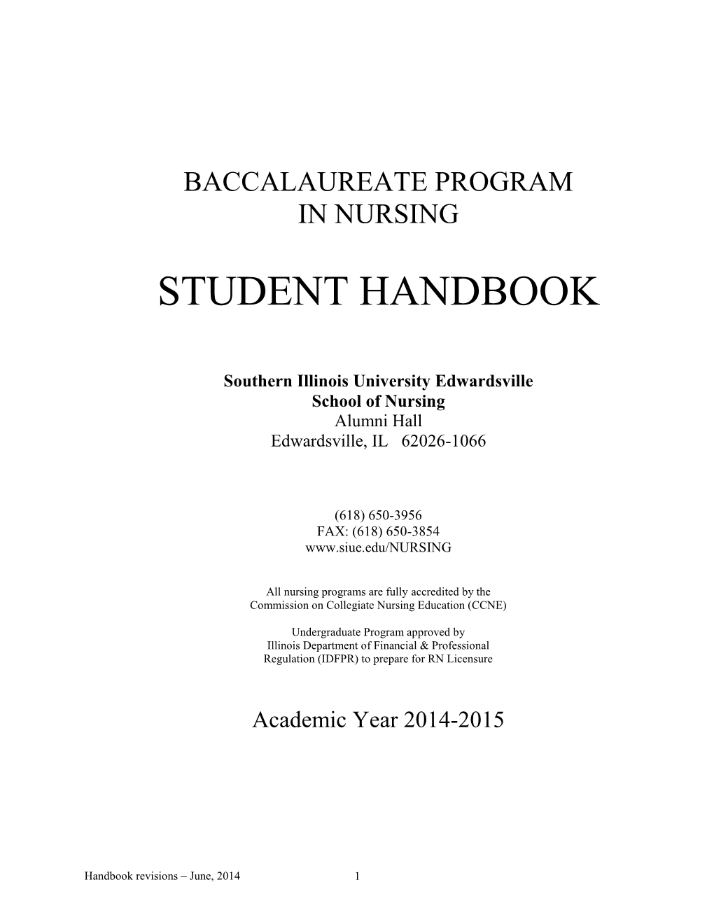 Baccalaureate Program in Nursing