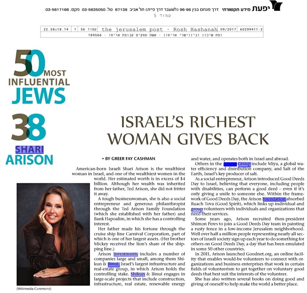 Israel's Richest Woman Gives Back