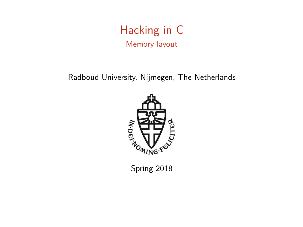 Hacking in C Memory Layout