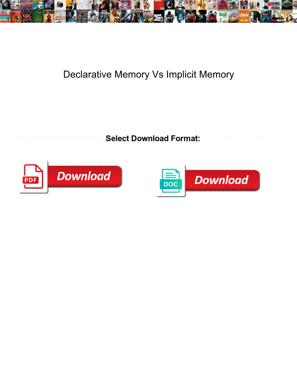 Declarative Memory Vs Implicit Memory