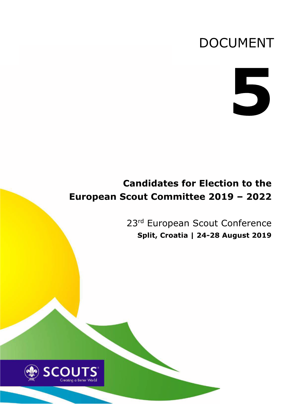 Candidates for Election to the European Scout Committee 2019-2022