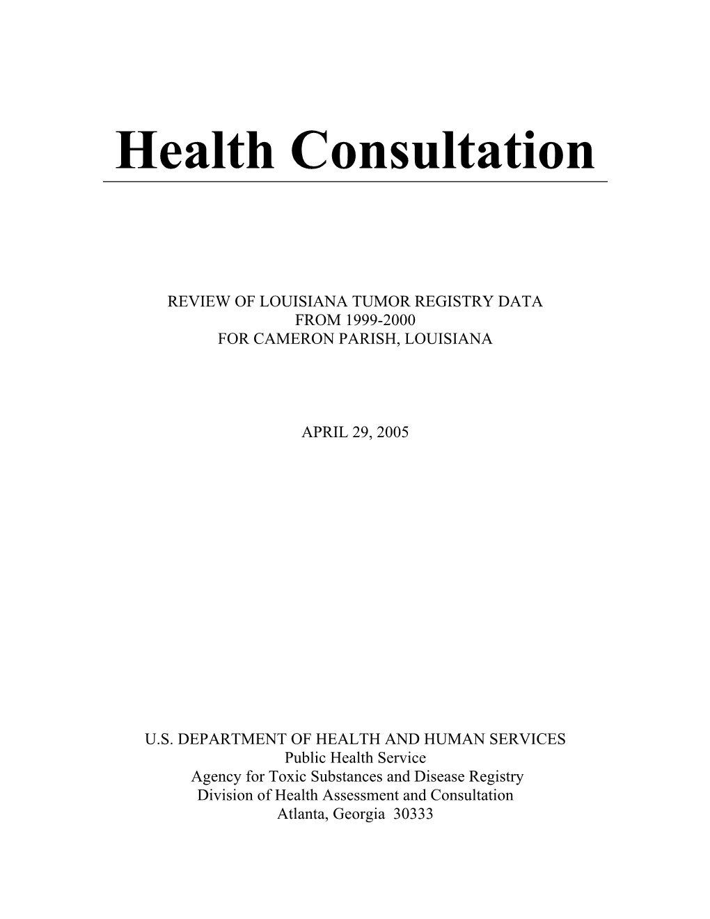 Health Consultation