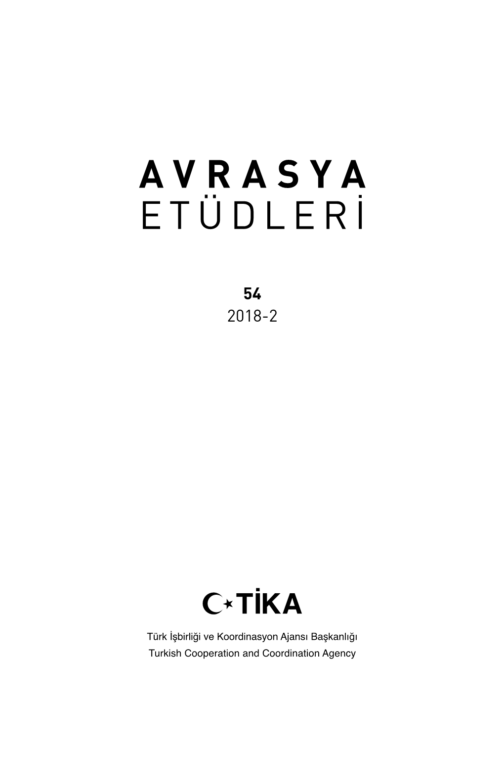 3 Yıl Önce Avrasya Etüdleri 54/2018