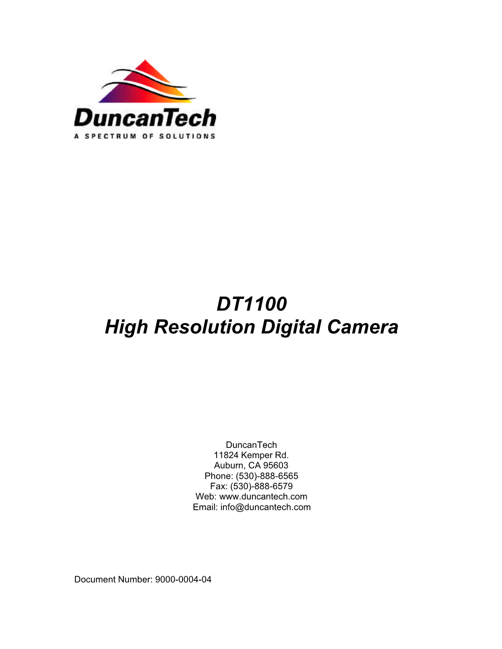 DT1100 High Resolution Digital Camera