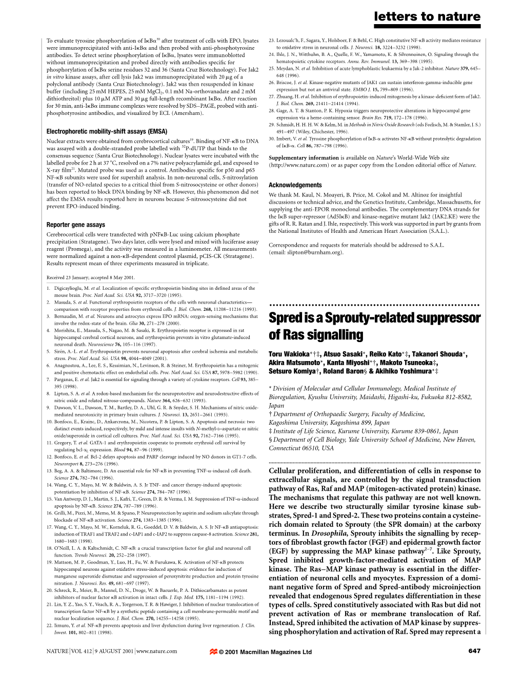 Spredisasprouty-Relatedsuppressor of Ras Signalling