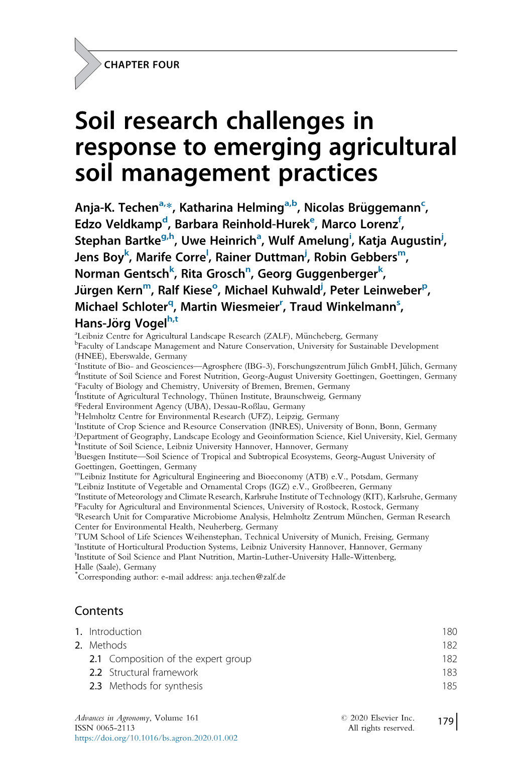 Soil Research Challenges in Response to Emerging Agricultural Soil Management Practices