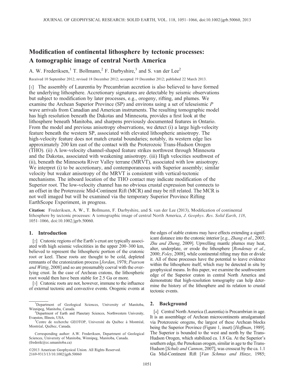 Modification of Continental Lithosphere by Tectonic Processes