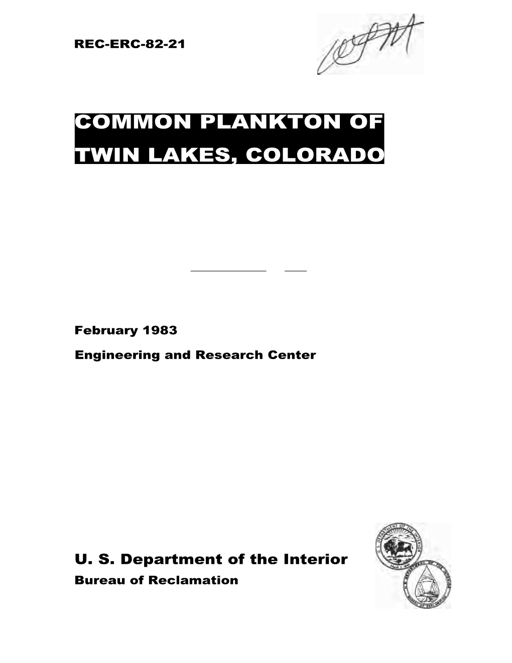 Common Plankton of Twin Lakes, Colorado