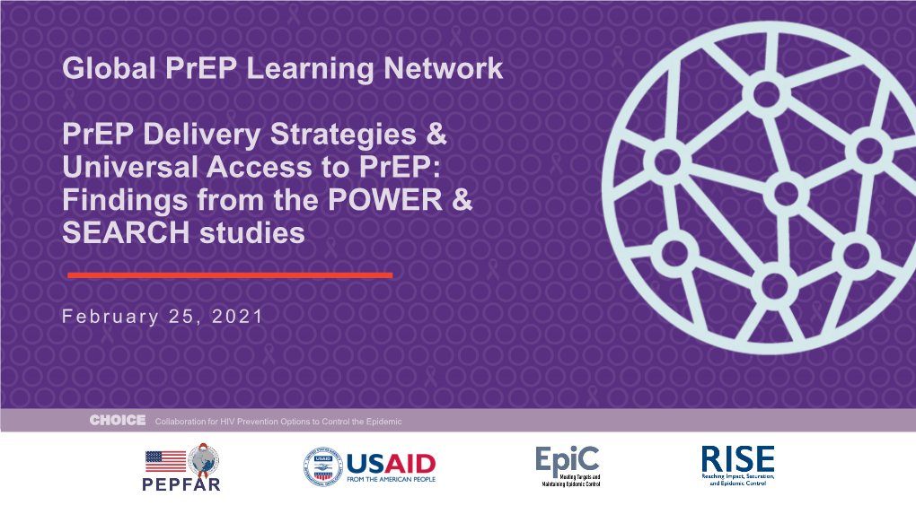 Global Prep Learning Network Prep Delivery Strategies & Universal