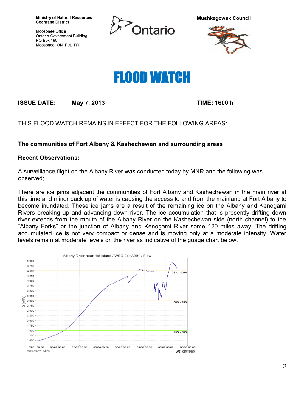 Albany River Update