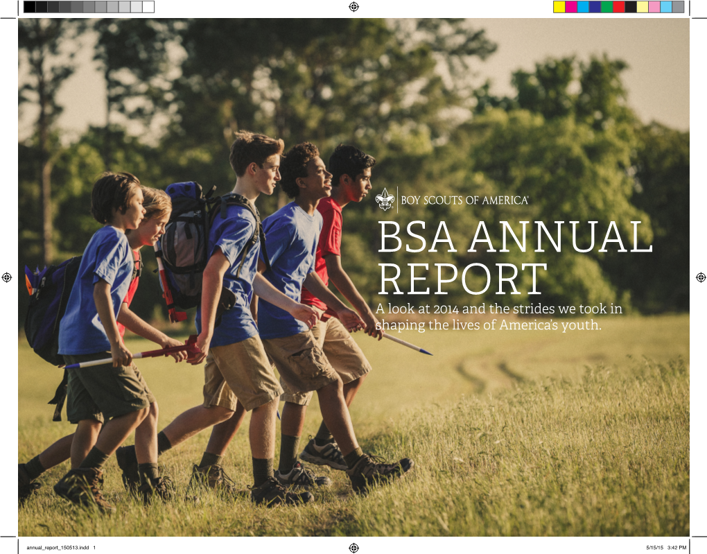 BSA ANNUAL REPORT a Look at 2014 and the Strides We Took in Shaping the Lives of America’S Youth