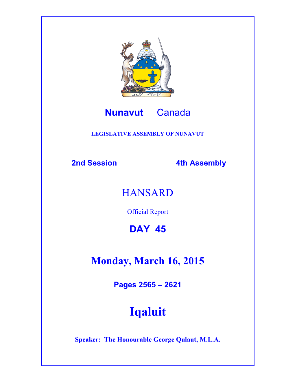 Nunavut Hansard 2565