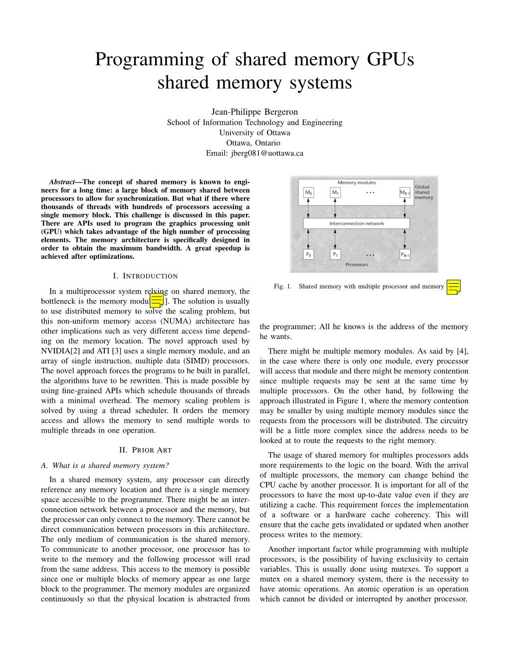 Programming of Shared Memory Gpus Shared Memory Systems