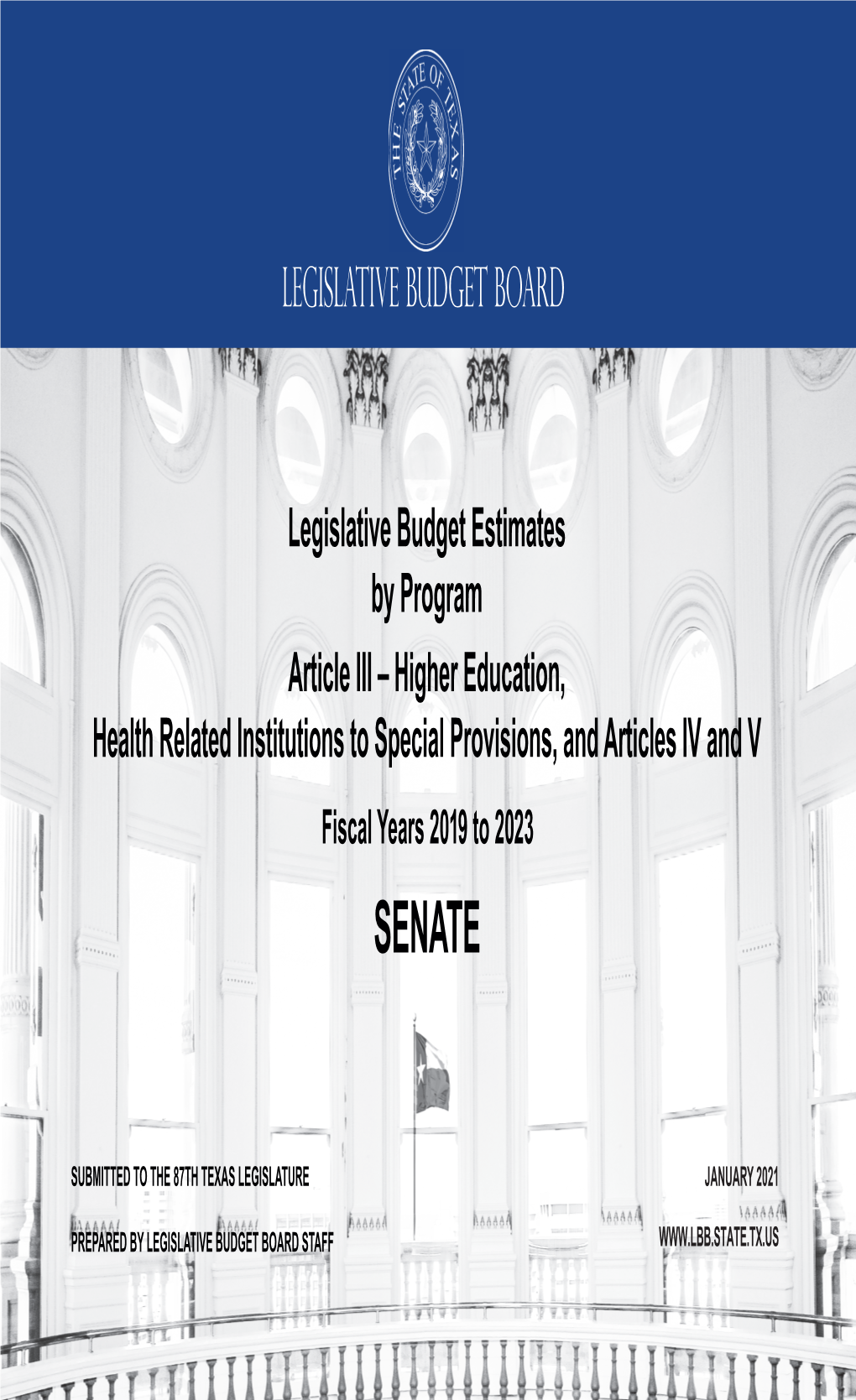 Legislative Budget Estimates by Program Article