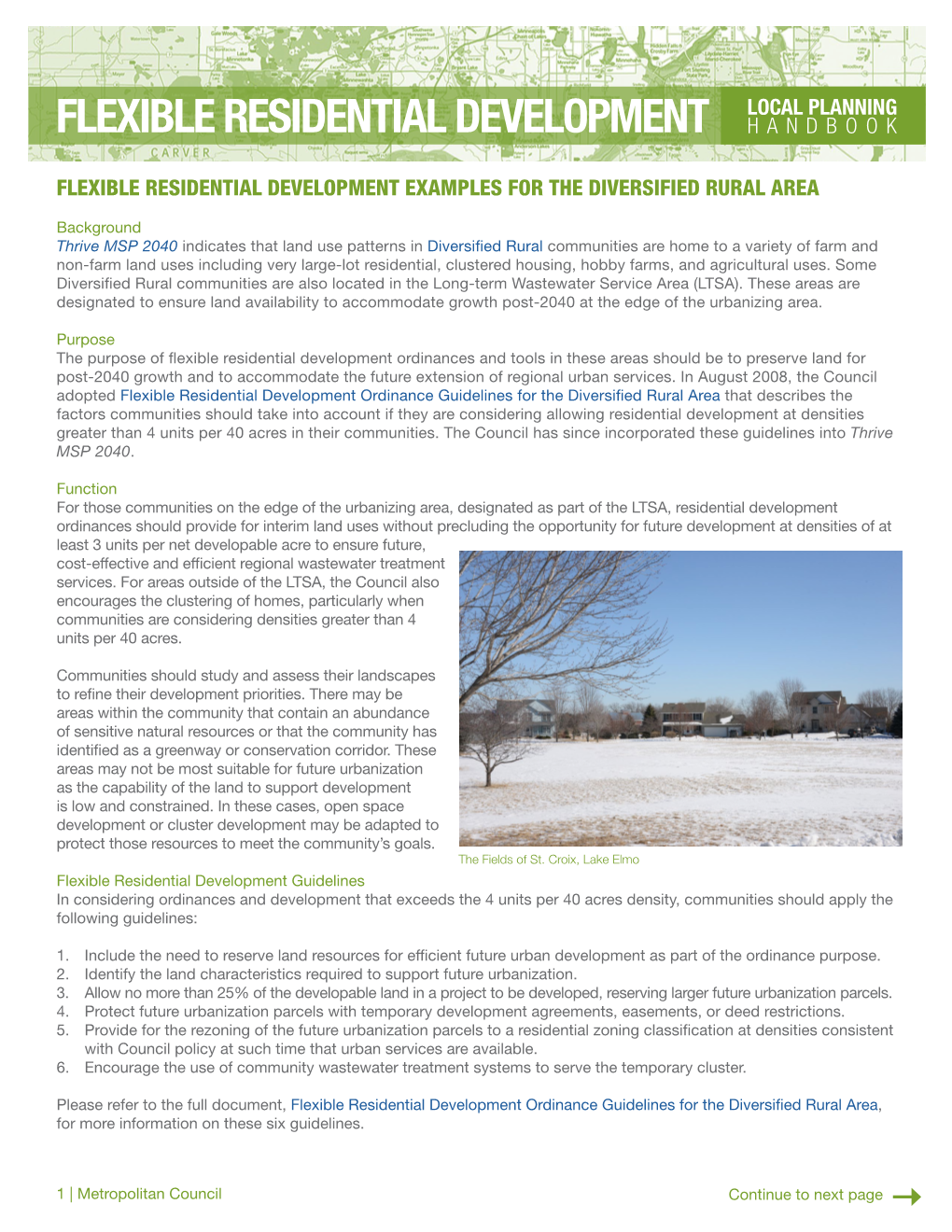 Local Planning Handbook Factsheet- Flexible Residential Development Examples