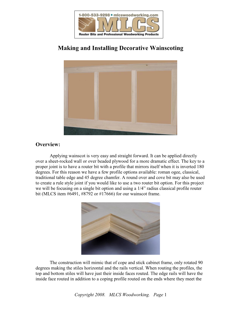 Making and Installing Decorative Wainscoting