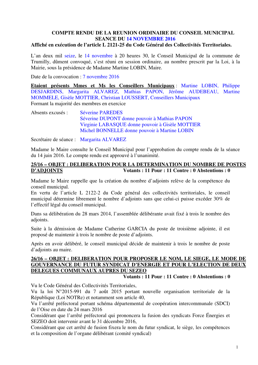 Compte Rendu De La Reunion Ordinaire Du Conseil