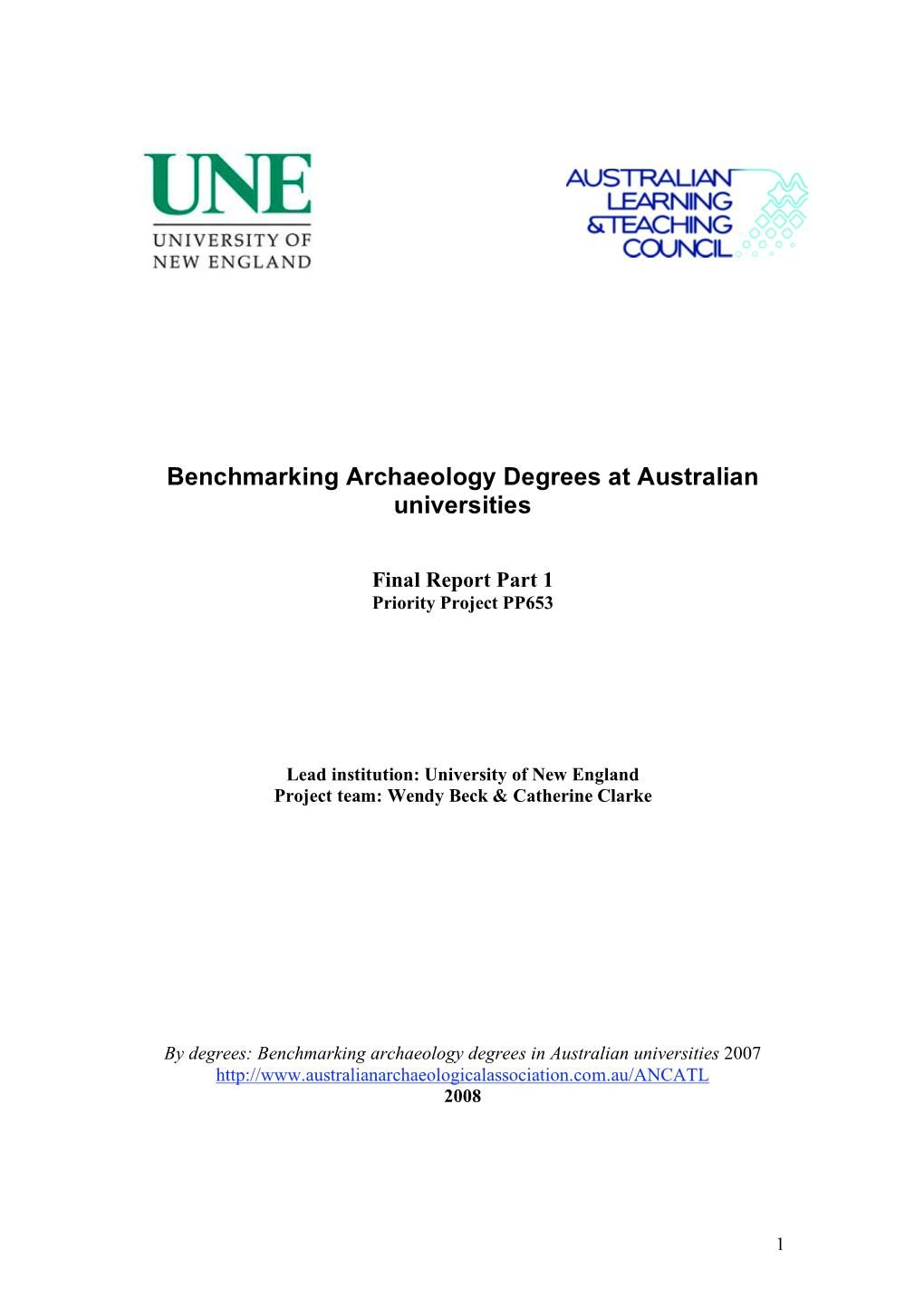 Benchmarking Archaeology Degrees at Australian Universities