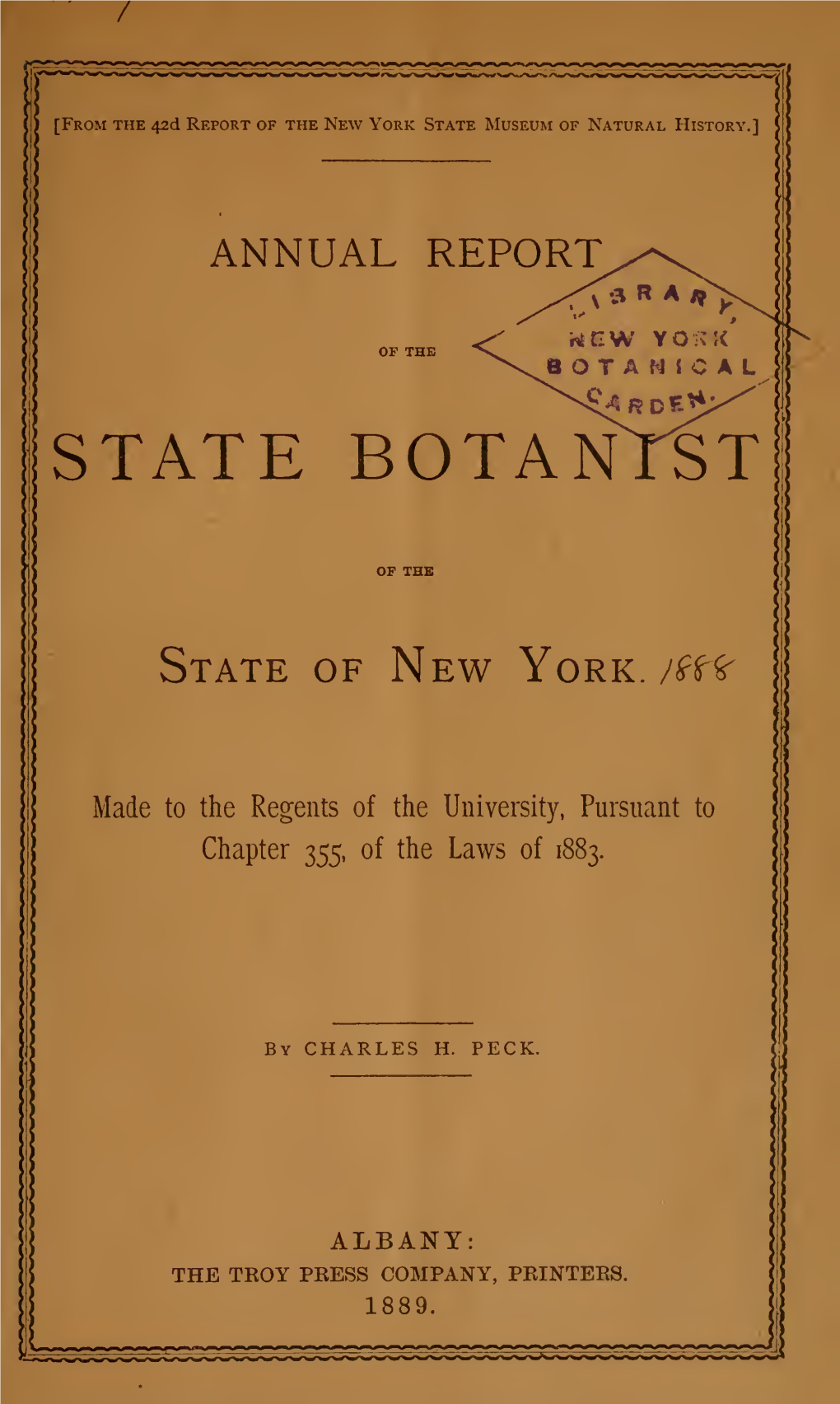 Annual Report of the State Botanist of the State of New York