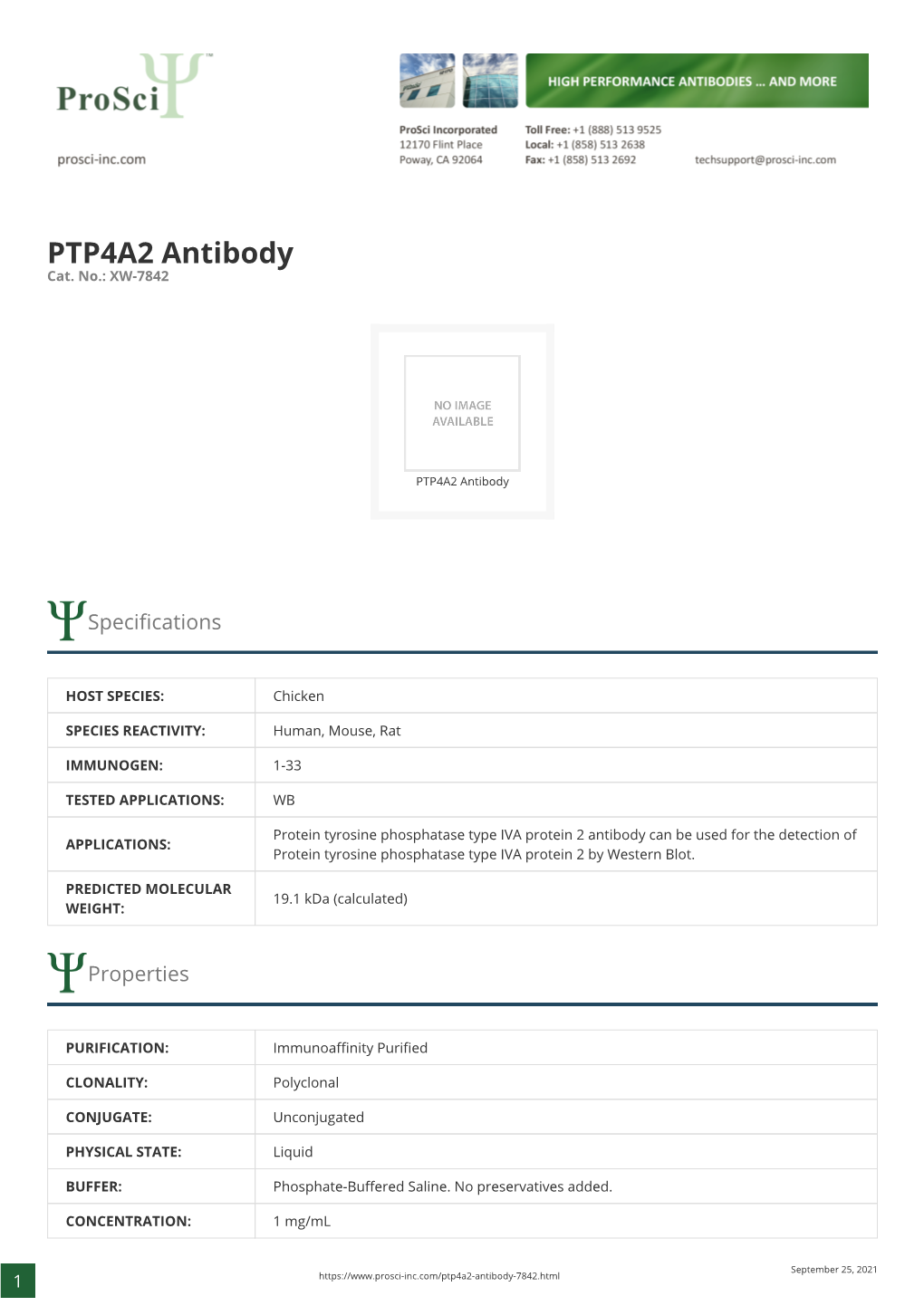 PTP4A2 Antibody Cat