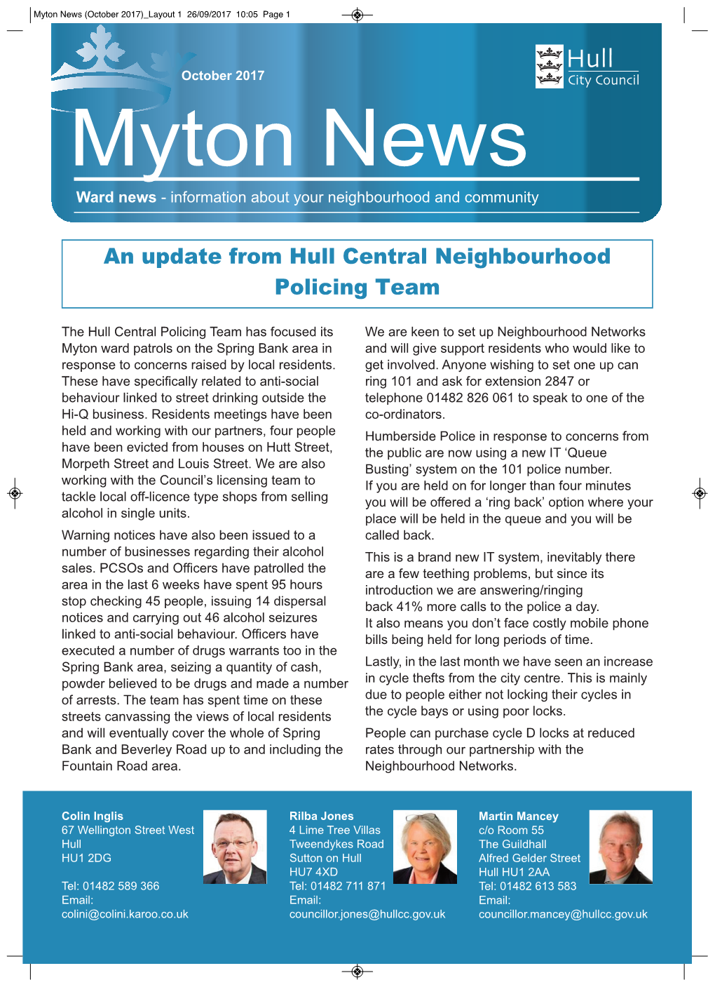 Myton News (October 2017) Layout 1 26/09/2017 10:05 Page 1