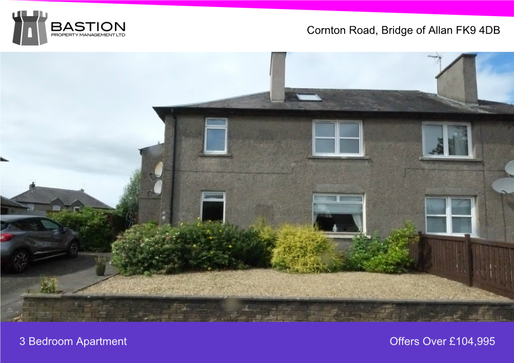 Cornton Road, Bridge of Allan FK9 4DB 3 Bedroom Apartment Offers