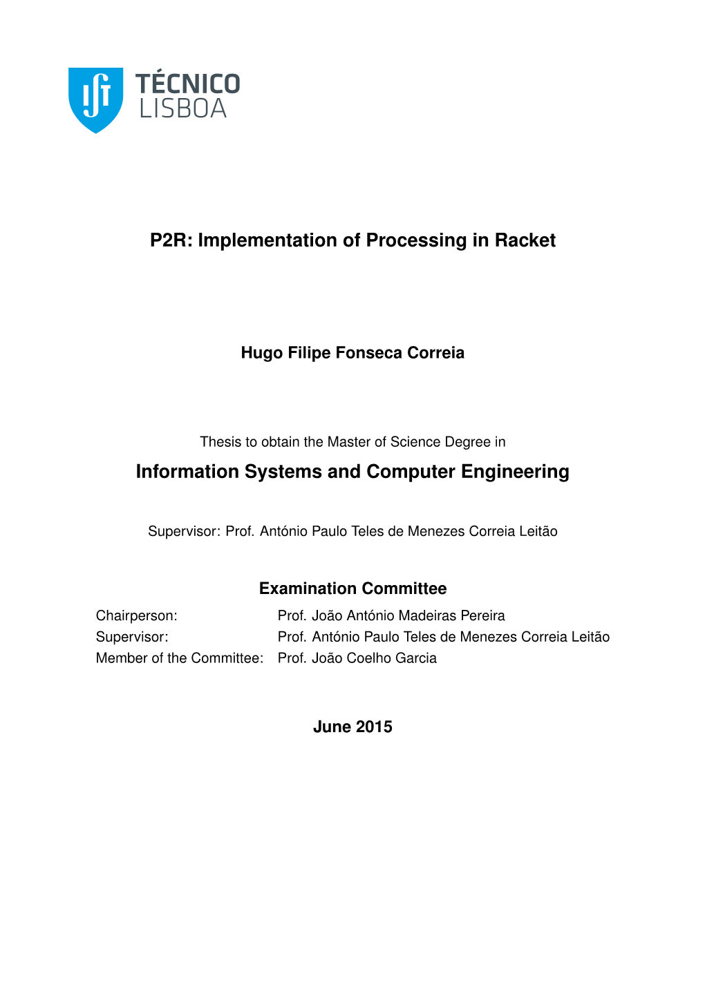 P2R: Implementation of Processing in Racket Information Systems And