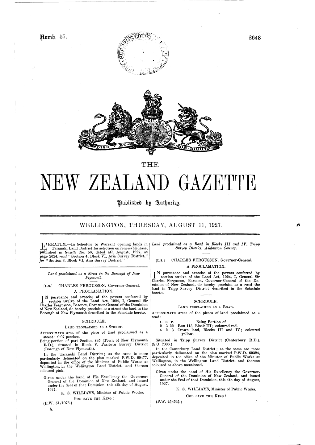 NEW ZEALAND GAZETTE Jublisgtrt Bg '.!\,Utgorii)2