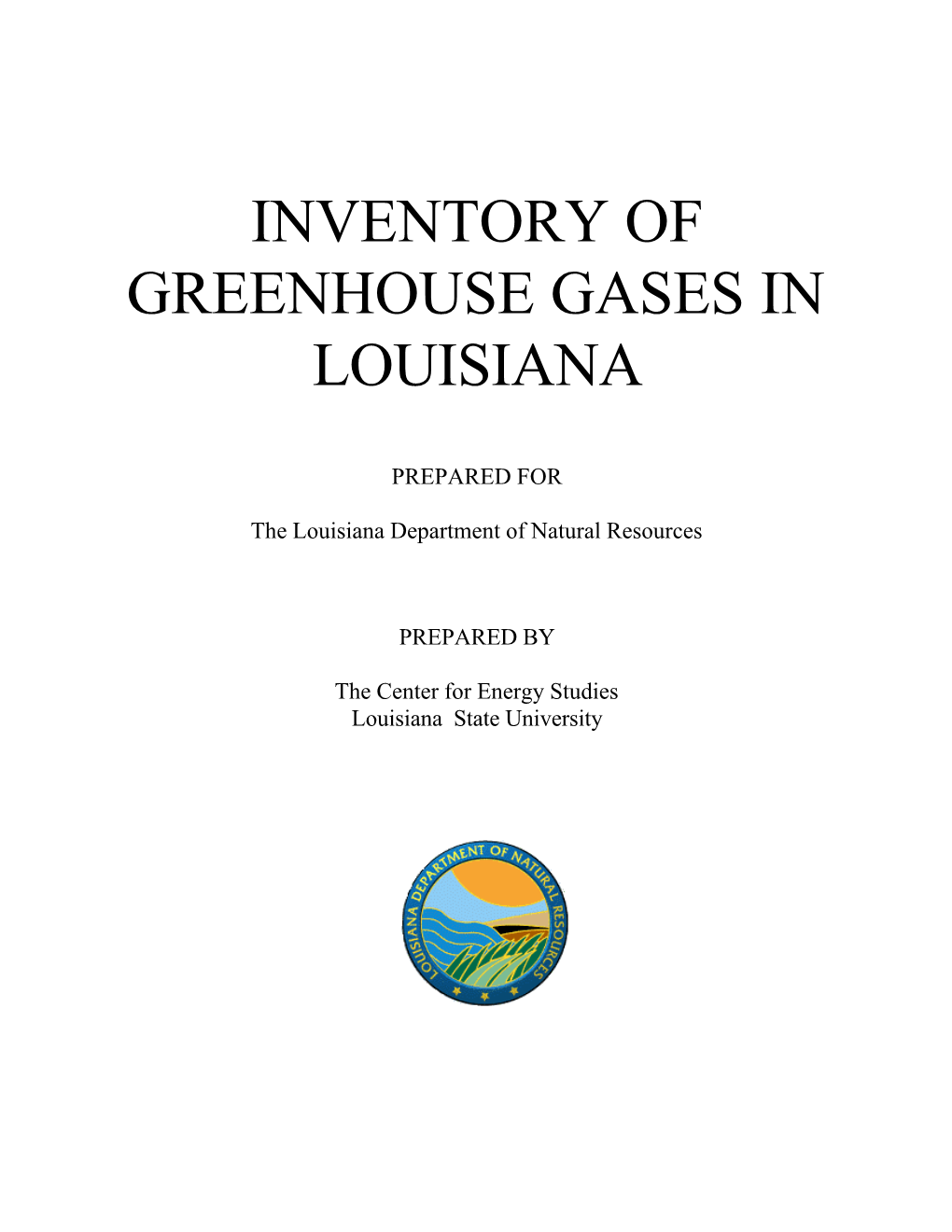 Inventory of Greenhouse Gases in Louisiana