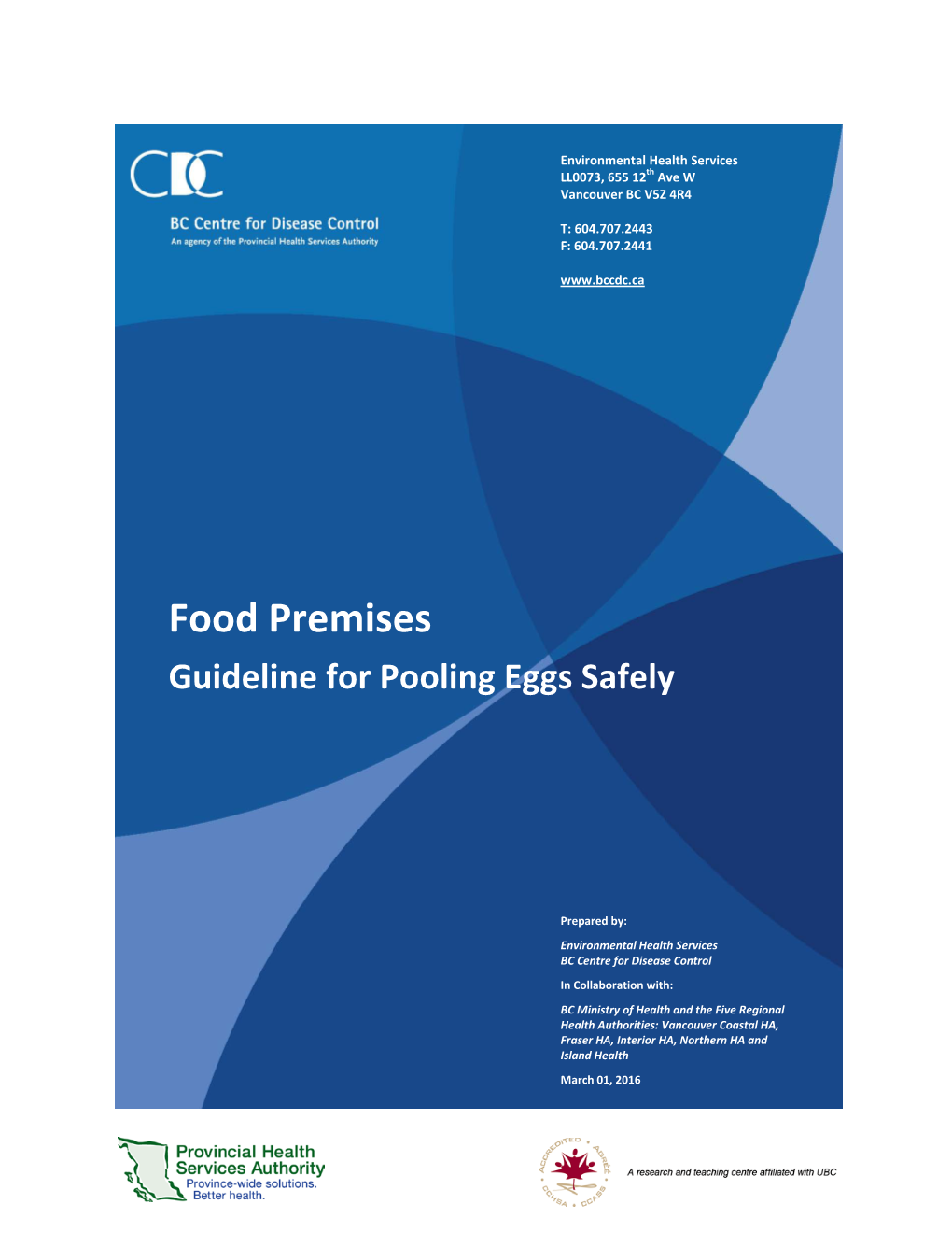 Food Premises – Guideline for Pooling Eggs Safely