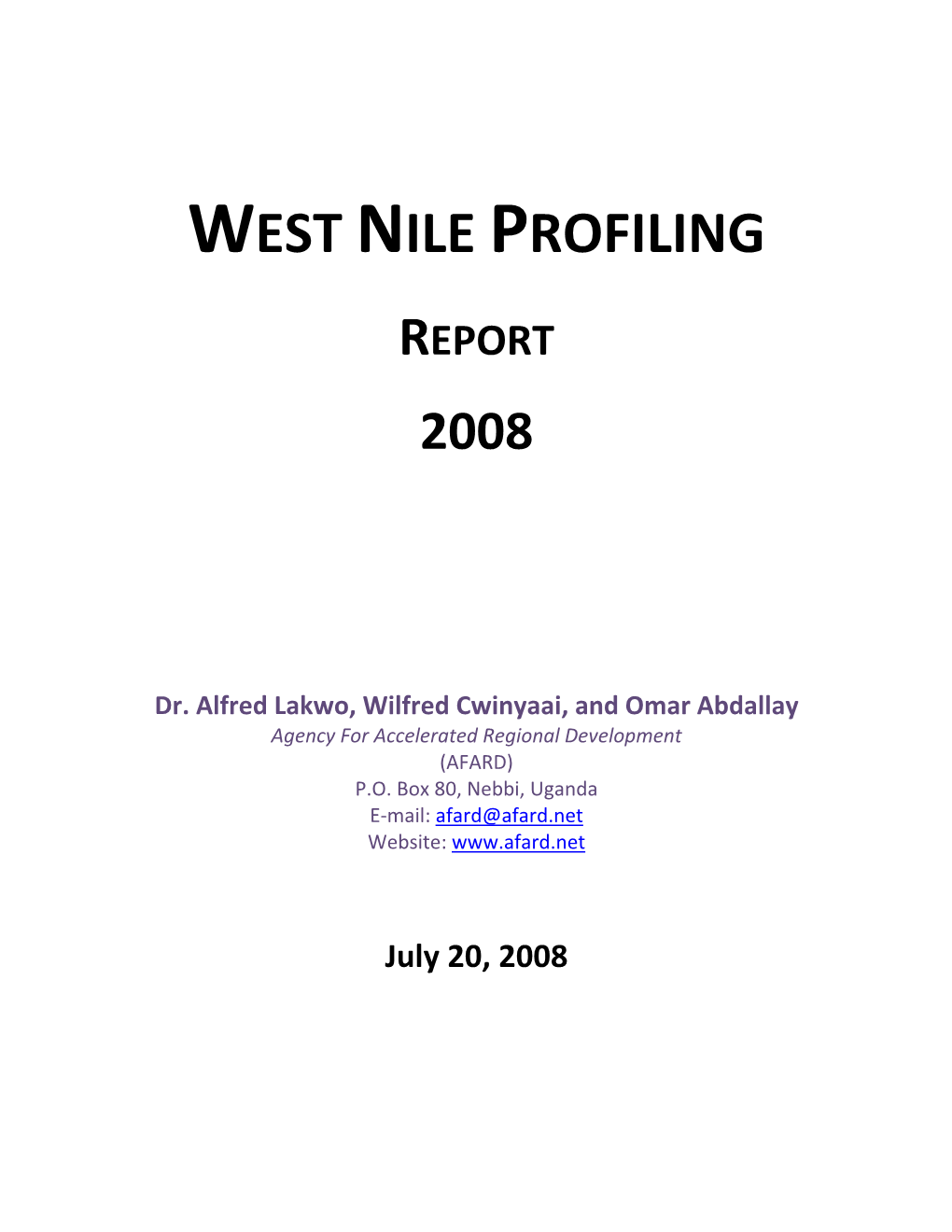 West Nile Profiling