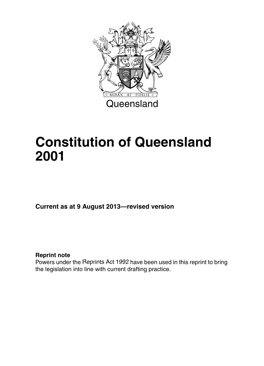 Constitution of Queensland 2001