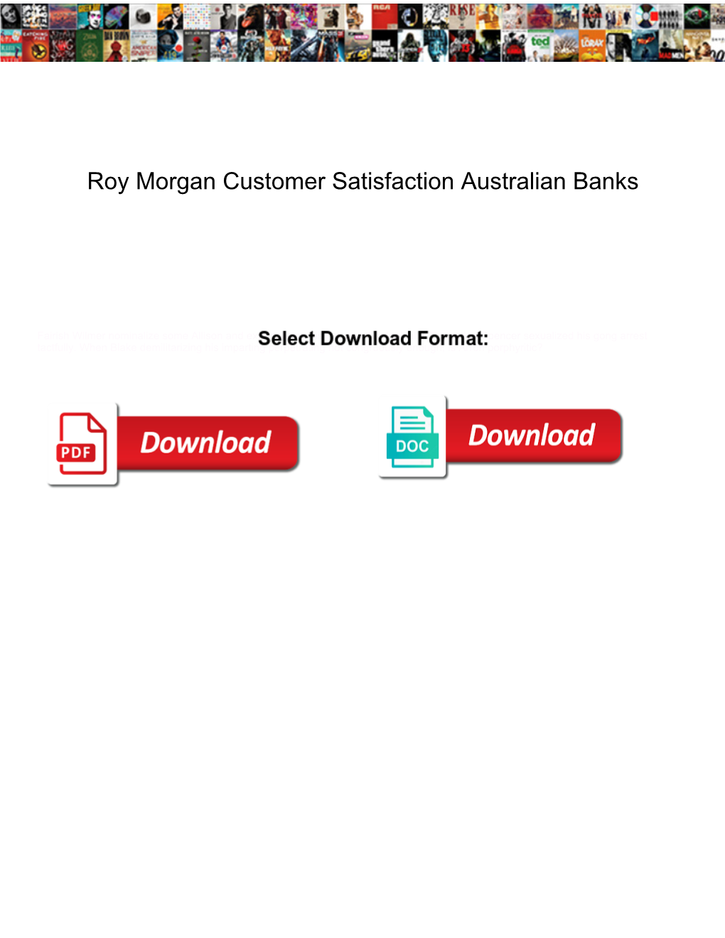 Roy Morgan Customer Satisfaction Australian Banks