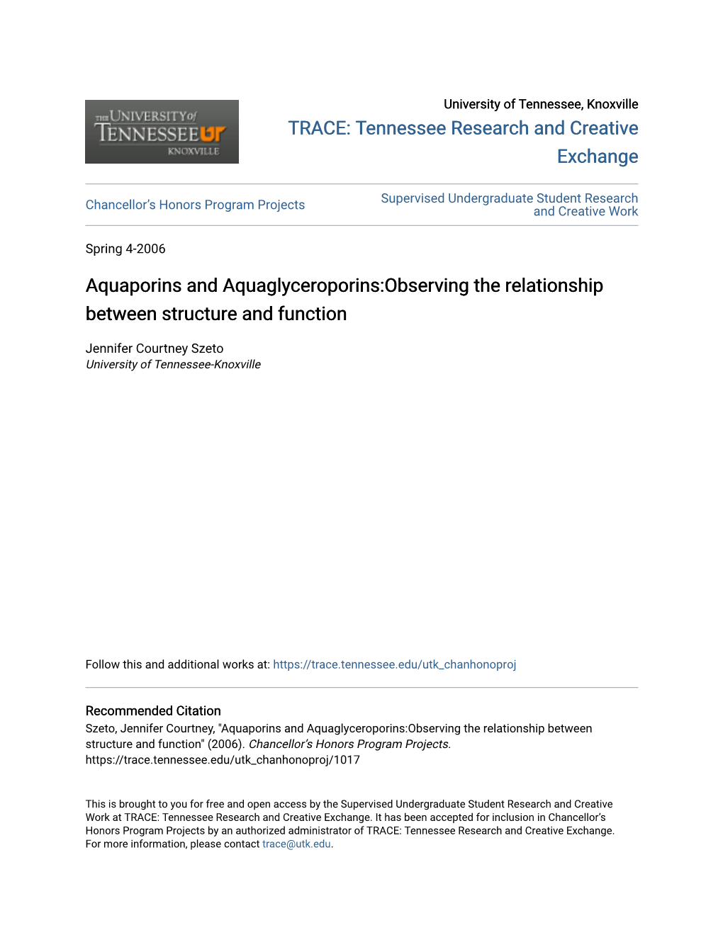 Aquaporins and Aquaglyceroporins:Observing the Relationship Between Structure and Function