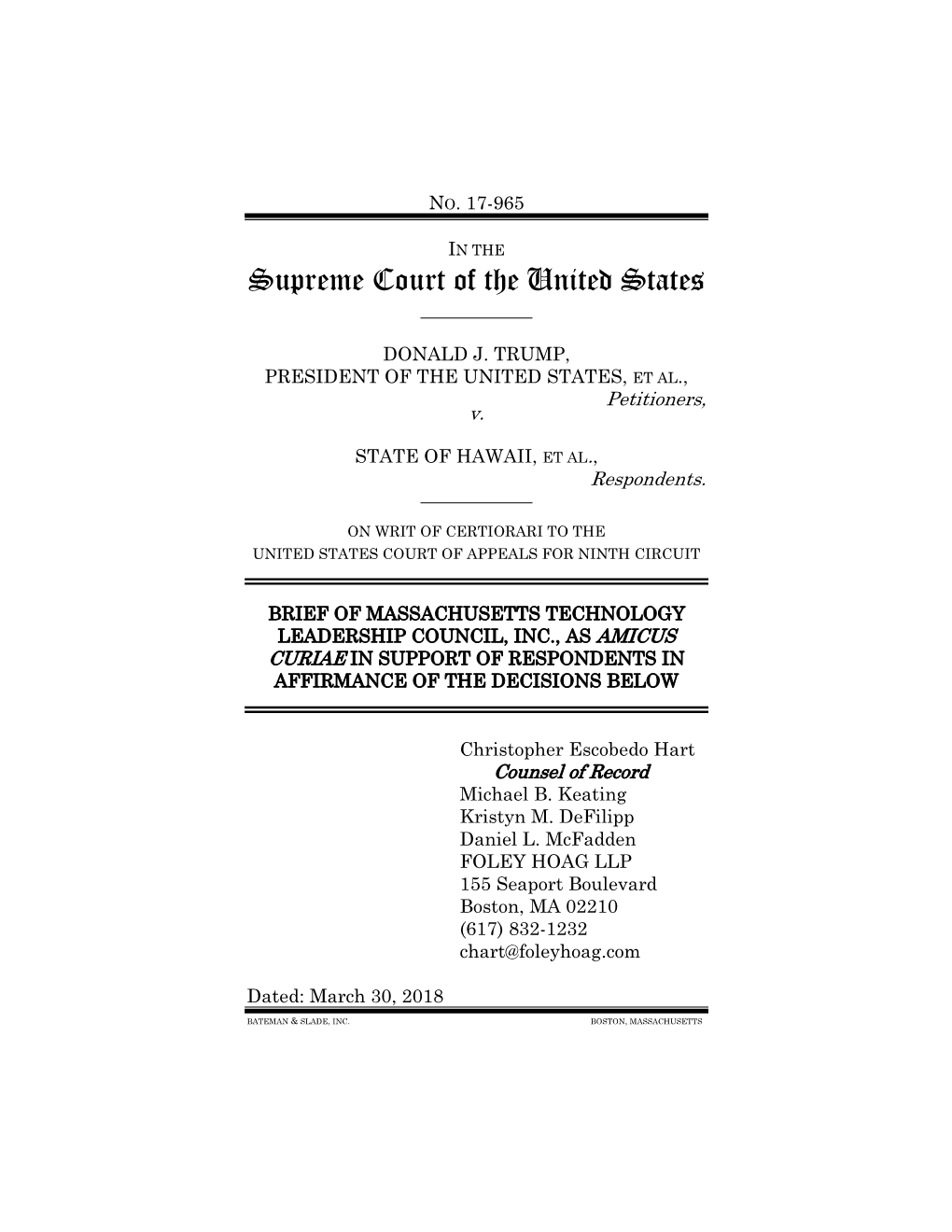 Amicus Brief of Massachusetts Technology