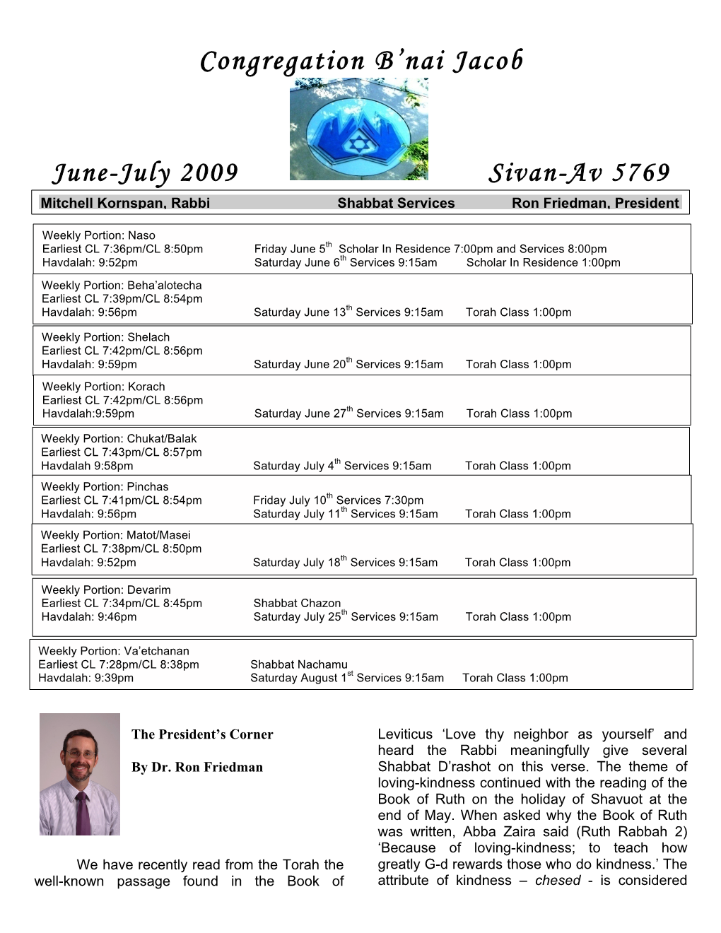 June and July Bulletin