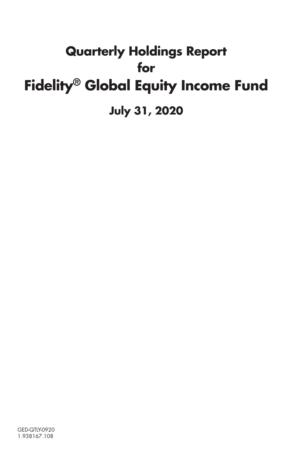 Fidelity® Global Equity Income Fund