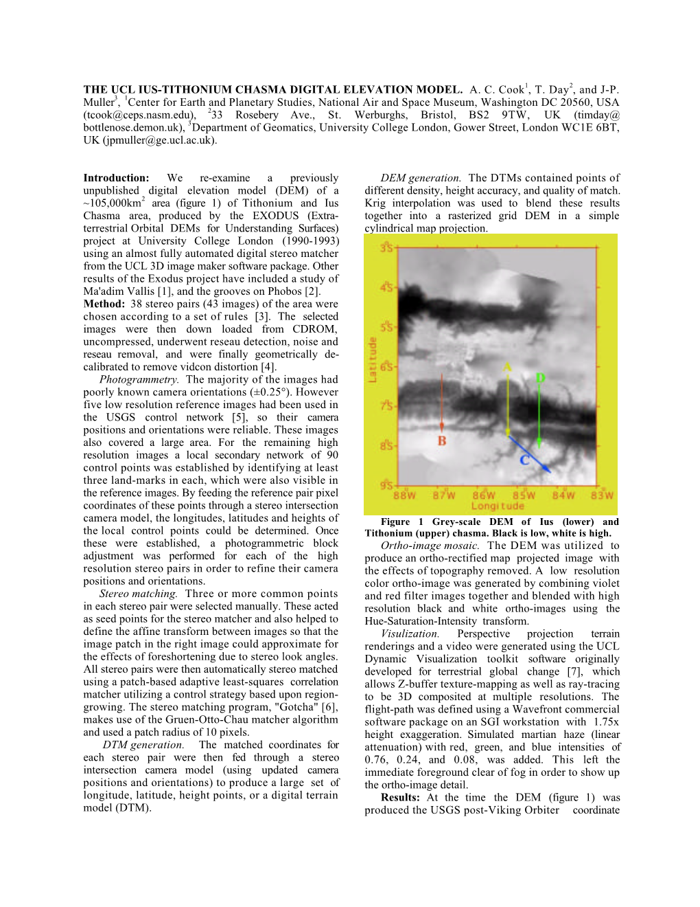 The Ucl Ius-Tithonium Chasma Digital Elevation Model