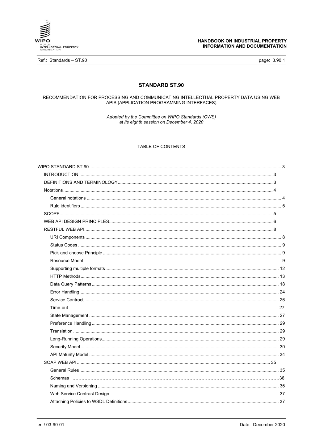 Standards – ST.90 Page: 3.90.1 En / 03-90-01 Date: December 2020